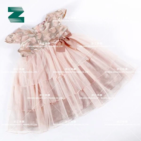 Vestido De Princesa Para Niña Con Hilo Dorado Tejido Poliéster Jacquard